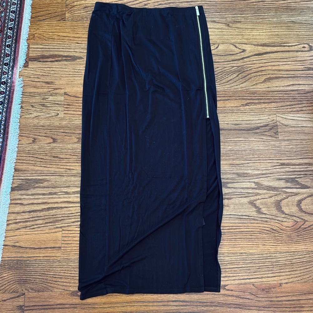 Vince Camuto woman’s black cotton maxi skirt stretch sz Small
